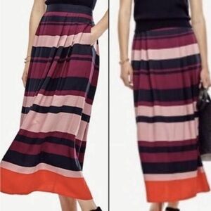 Ann Taylor Striped Multicolor Maxi Skirt